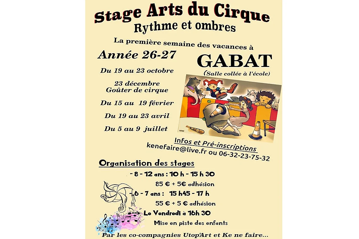 Début du stage "Arts du cirque"