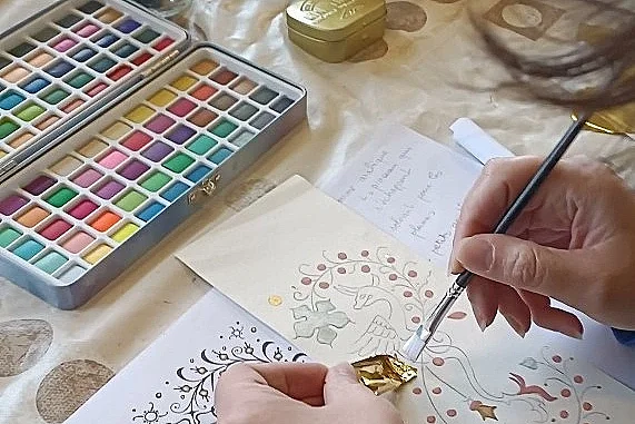 Atelier-école à l'AMI : Enluminures