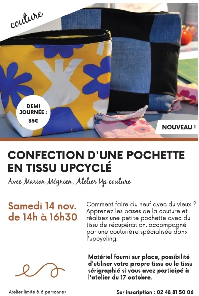 Confection d'une pochette en tissu upcyclé