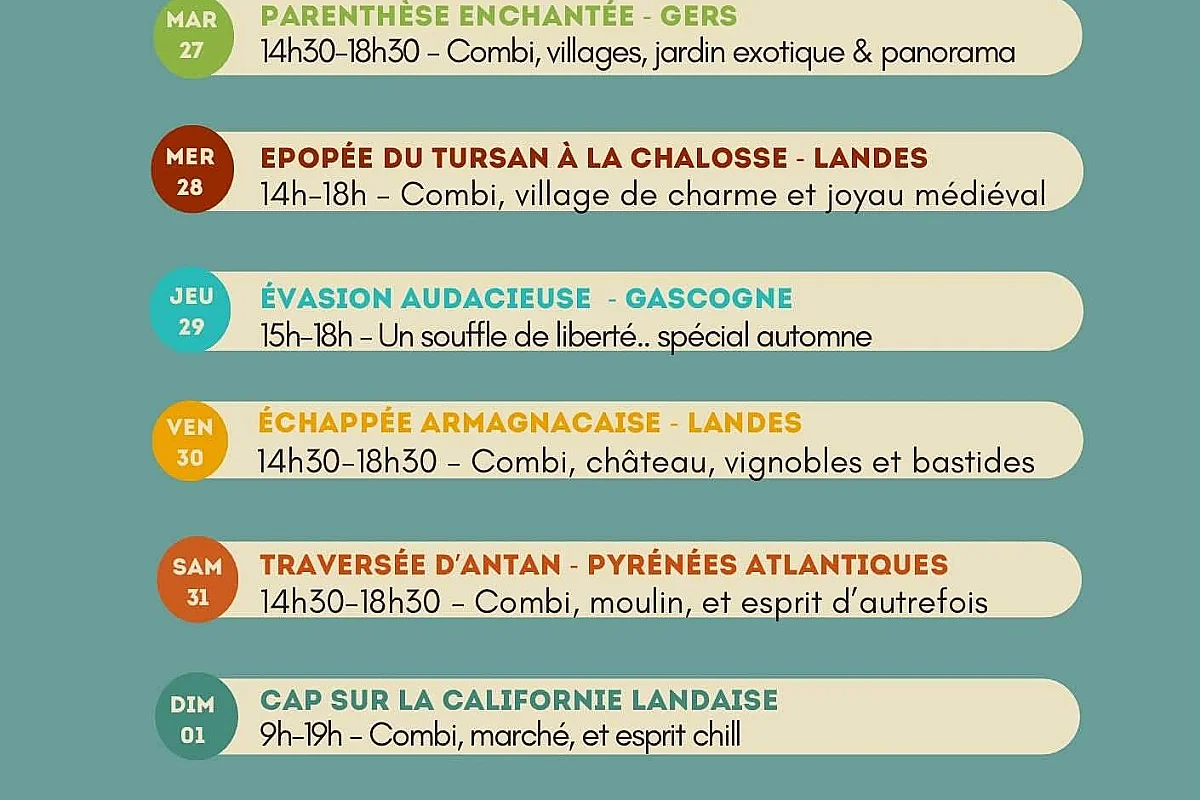 Excursions avec Flow Combi