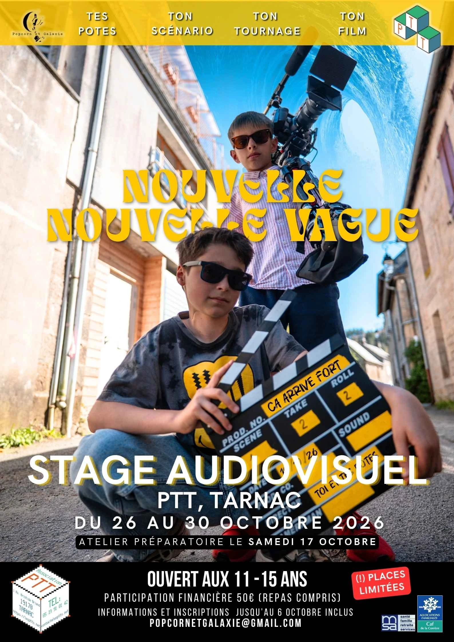 Stage audio-visuel pour les  11-15 ans : réaliser un court métrage