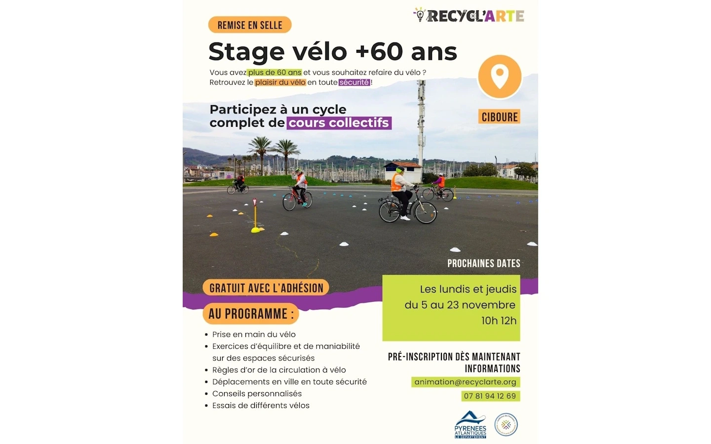 Stages vélo gratuit