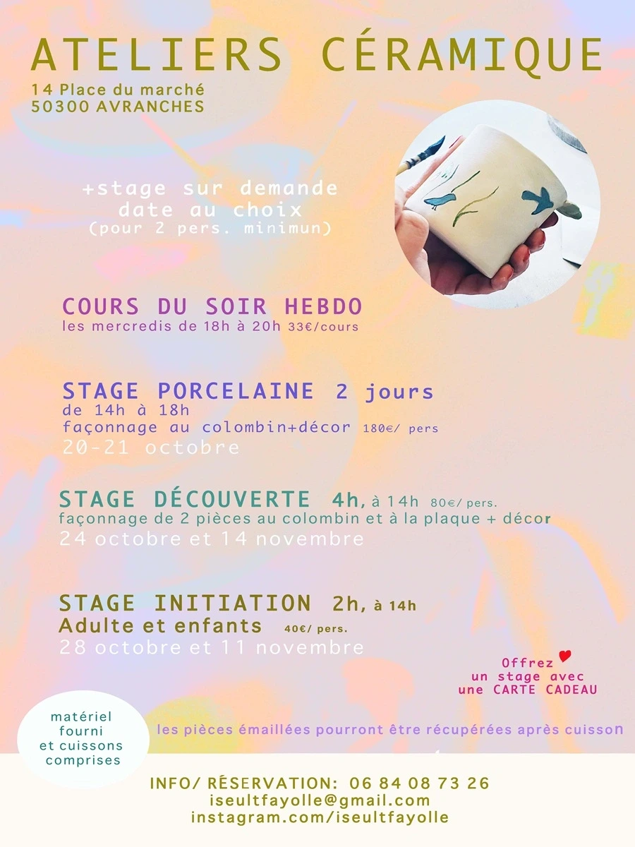 Stage initiation céramique