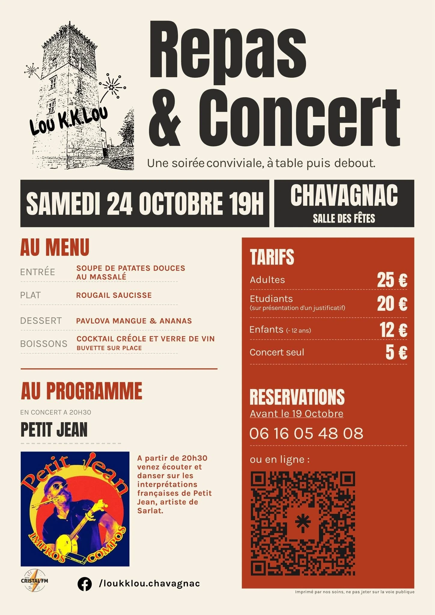 Concert et Repas rougail saucisse