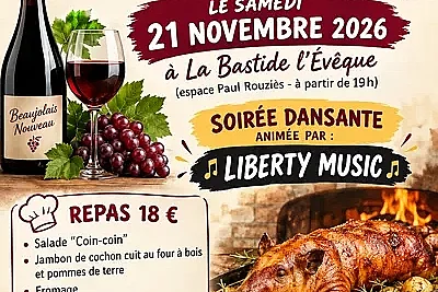 Soirée beaujolais et cochon au feu de bois à La Bastide l'Evêque