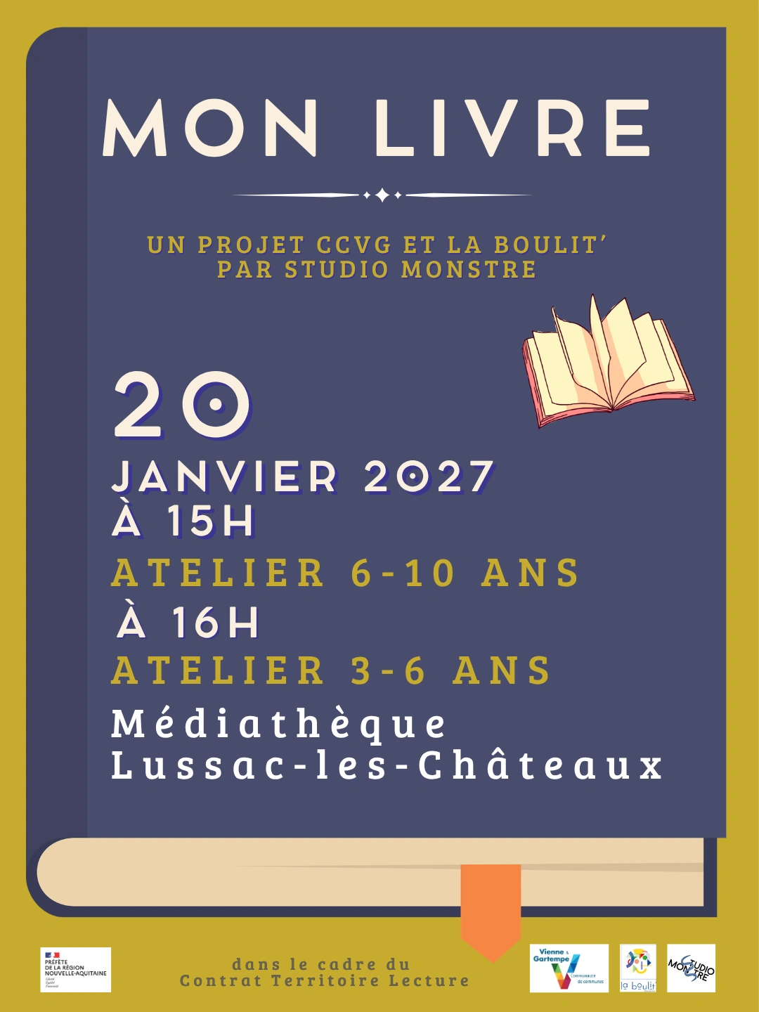 Mon livre : un parcours entre ateliers et spectacle pour les 3-10 ans