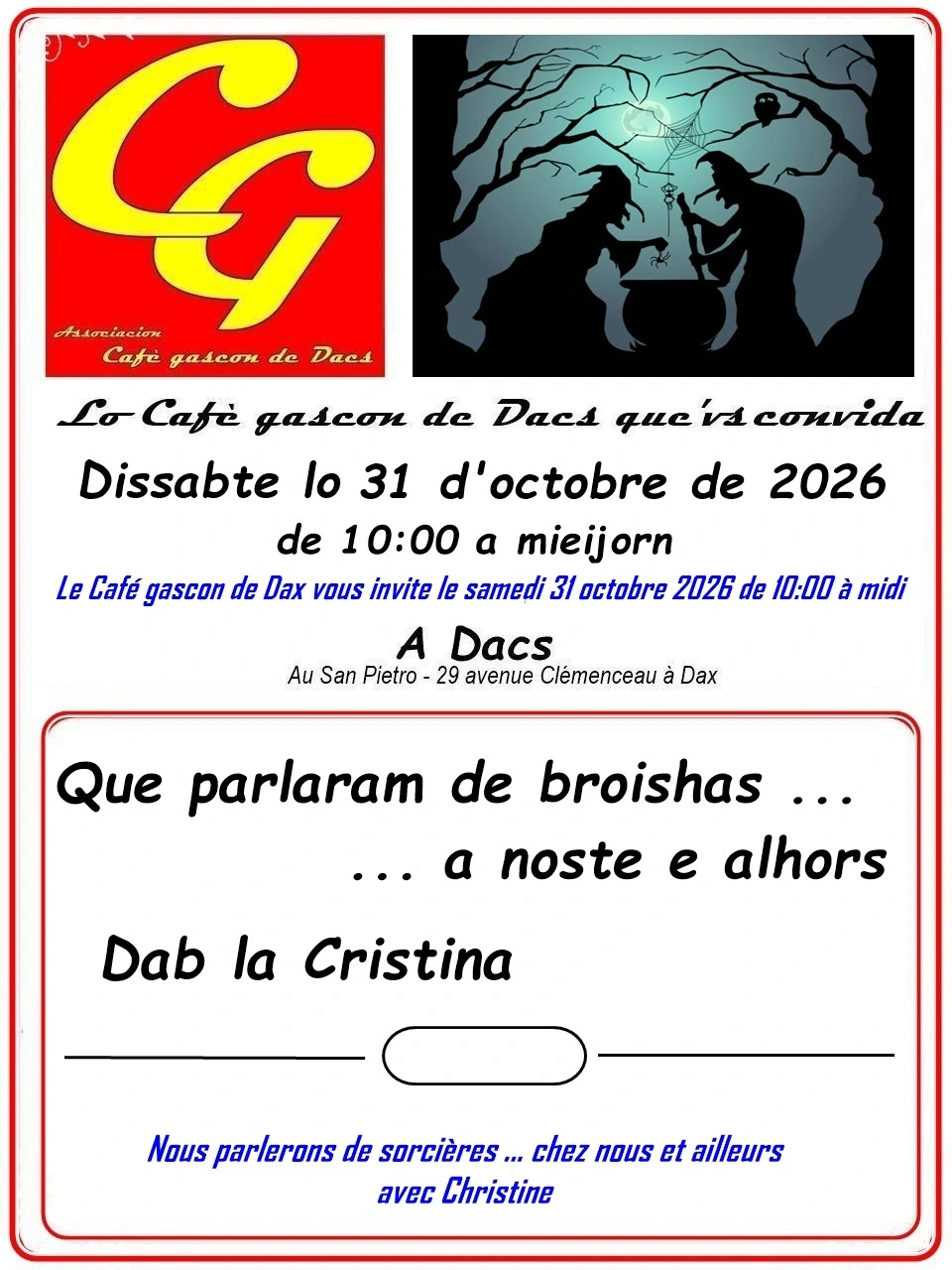 Café gascon spécial Halloween