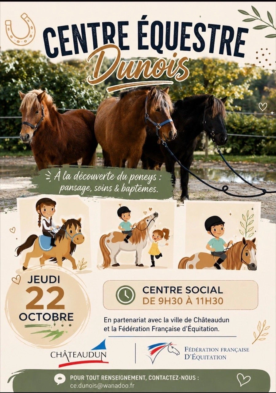 A la découverte du poney avec le Centre Equestre Dunois