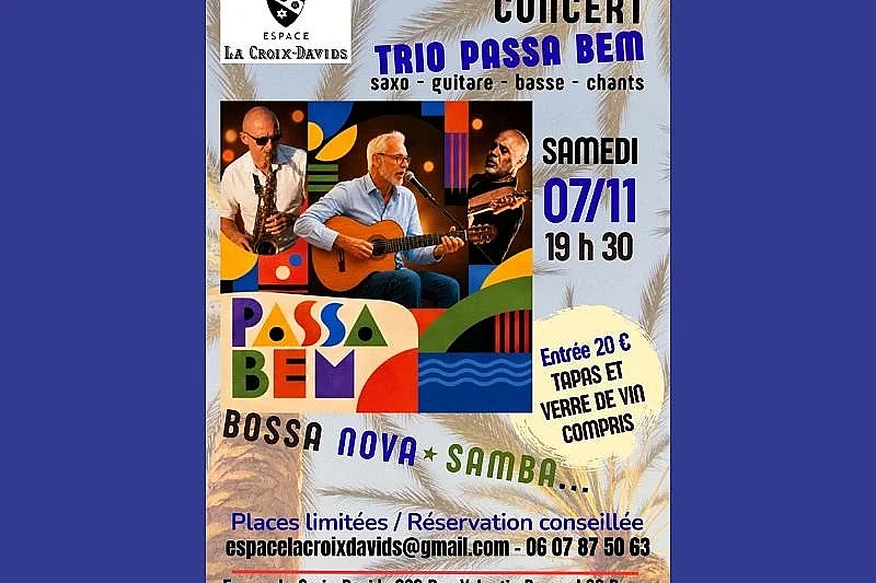 Concert Trio Passa Bem à l'Espace La Croix-Davids