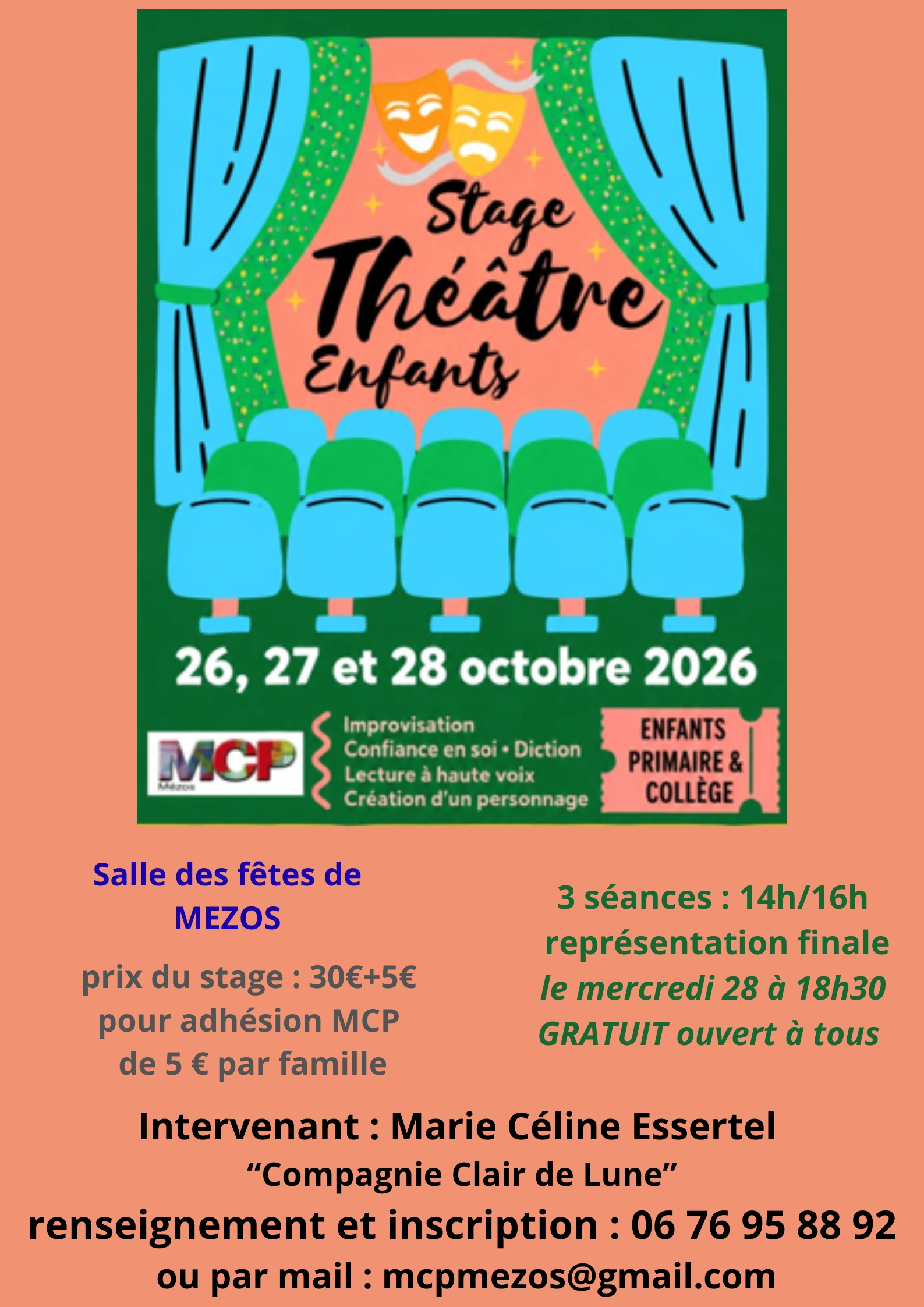 Stage de théâtre pour enfants