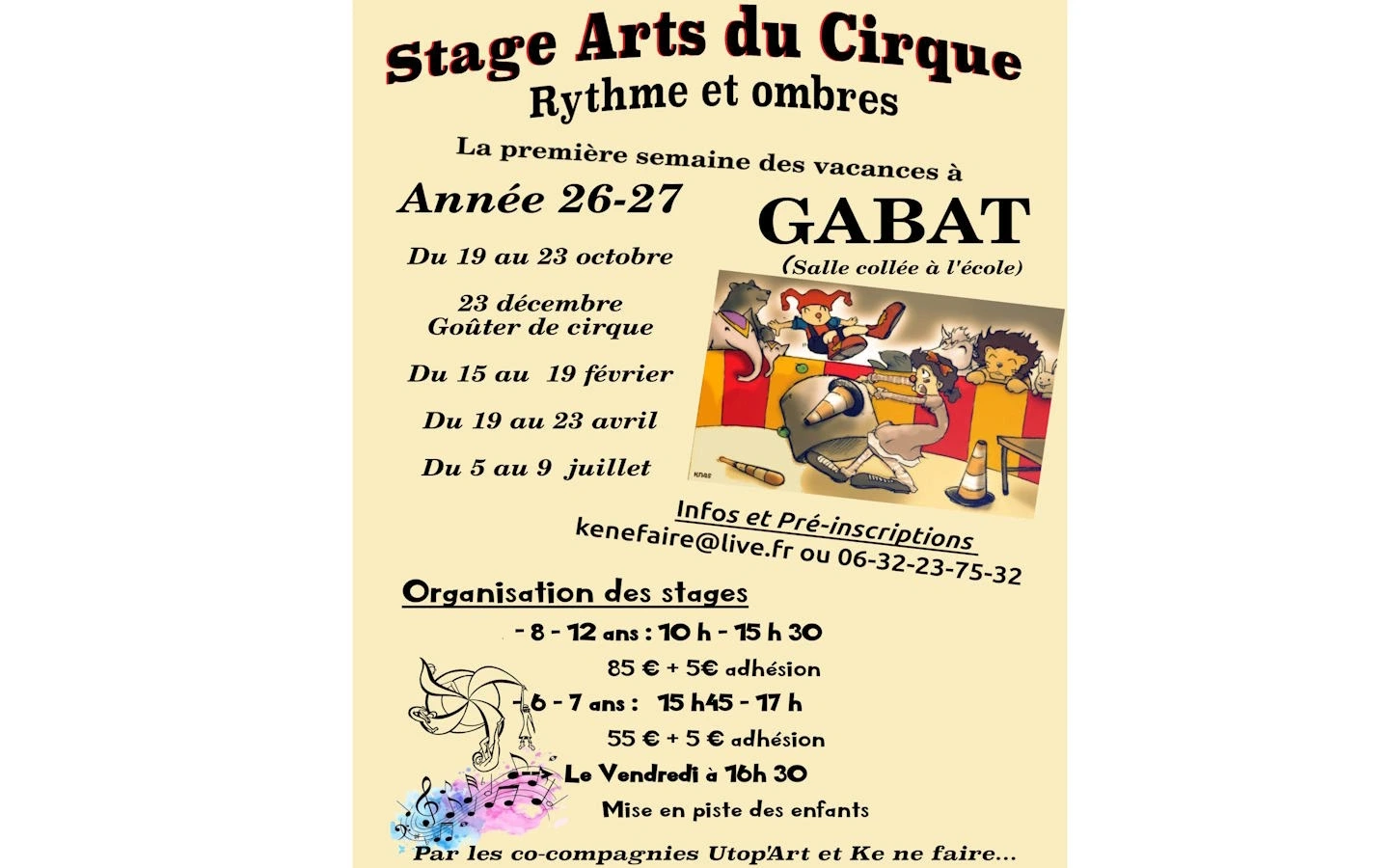 Début du stage "Arts du cirque"