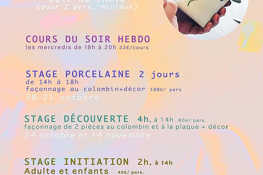 Stage porcelaine