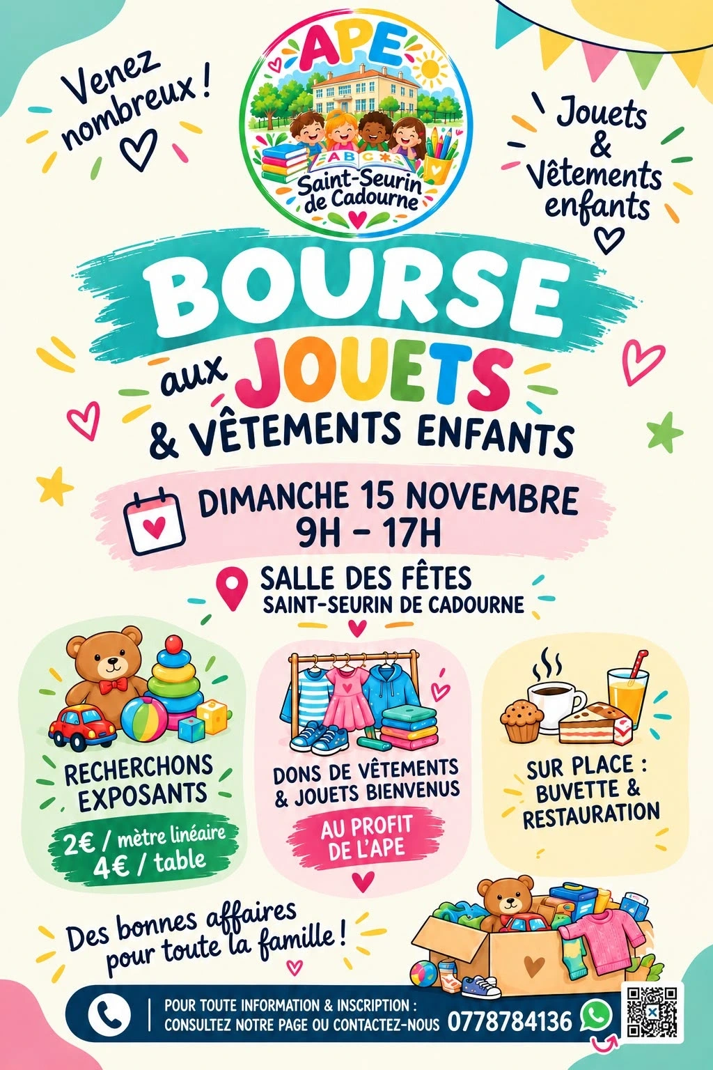 Bourse aux jouets et vêtements enfants