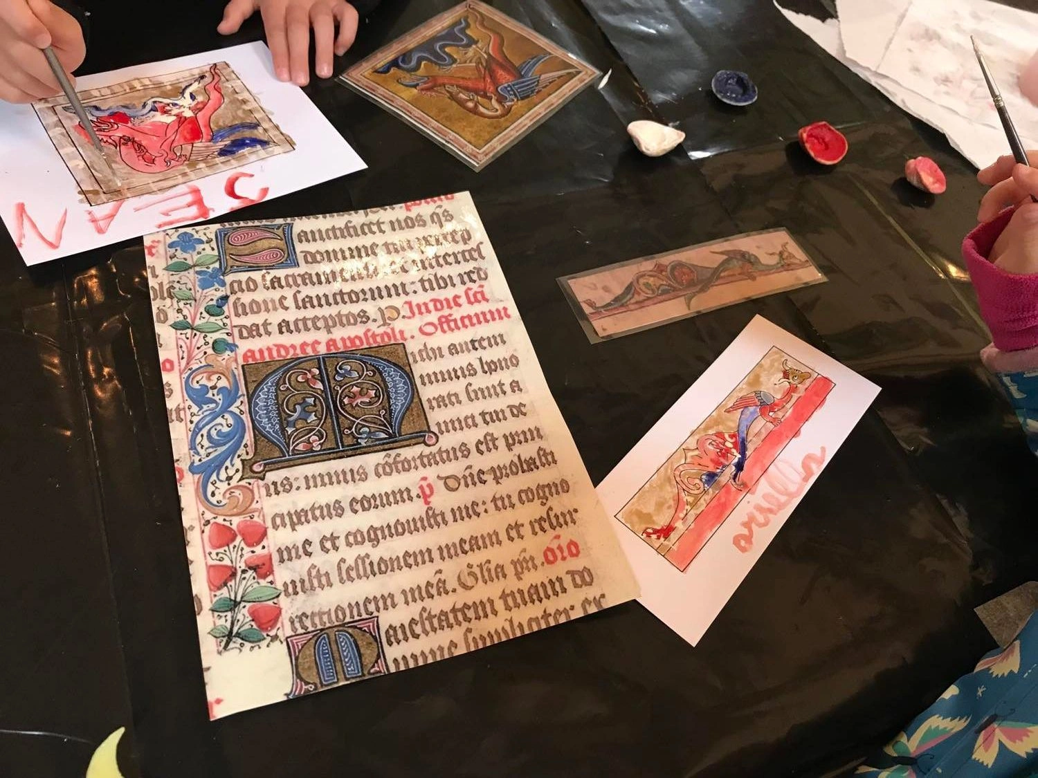 Atelier l'art de l'enluminure, au Château de Morlanne