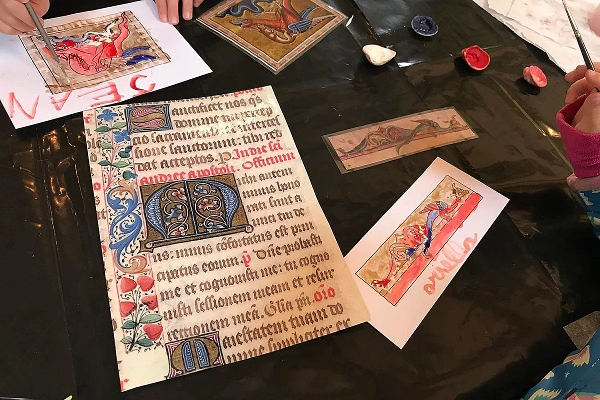 Atelier l'art de l'enluminure, au Château de Morlanne