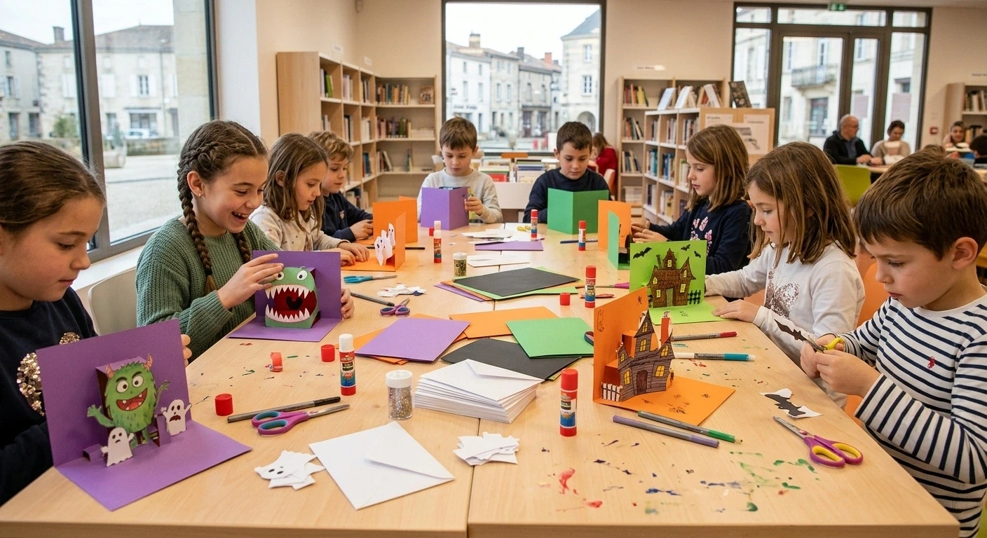 Carte dépliante d'horreur - Atelier pour enfants