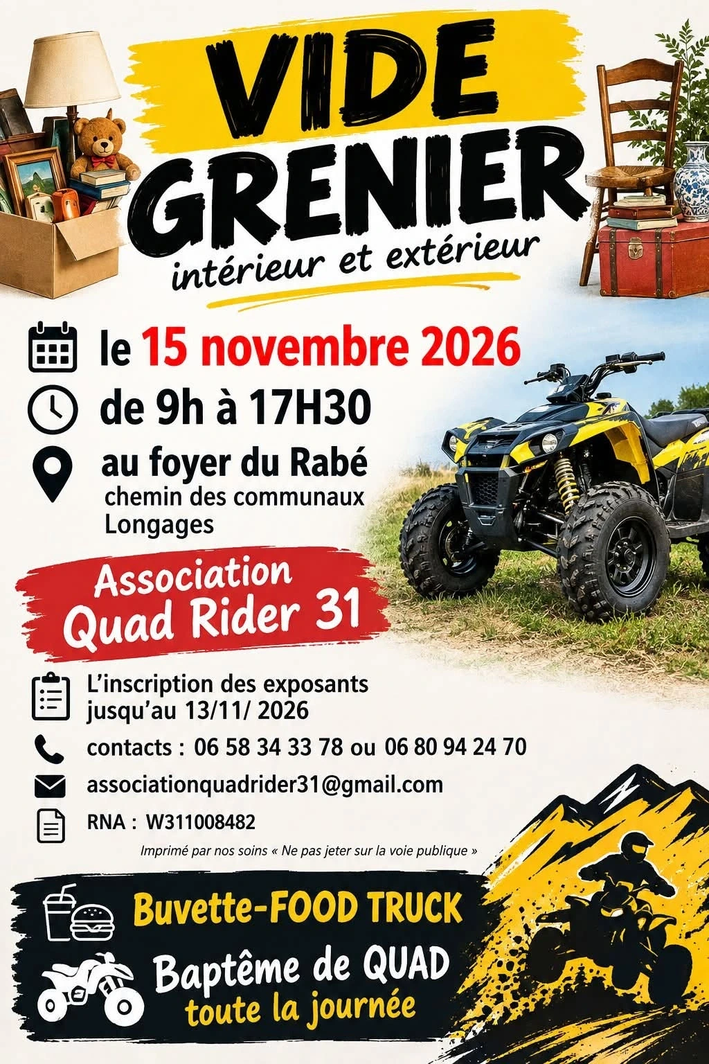 VIDE GRENIER ET BAPTÊME DE QUAD