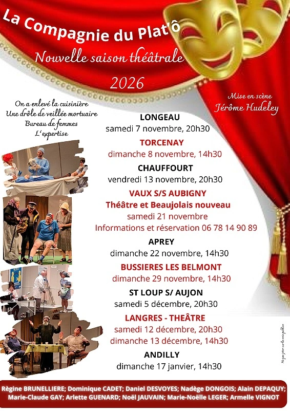 Nouvelle Saison Théâtrale de la Cie du Plat'ô