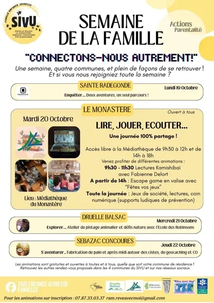 Semaine de la famille : "Connectons-nous autrement !" au Monastère