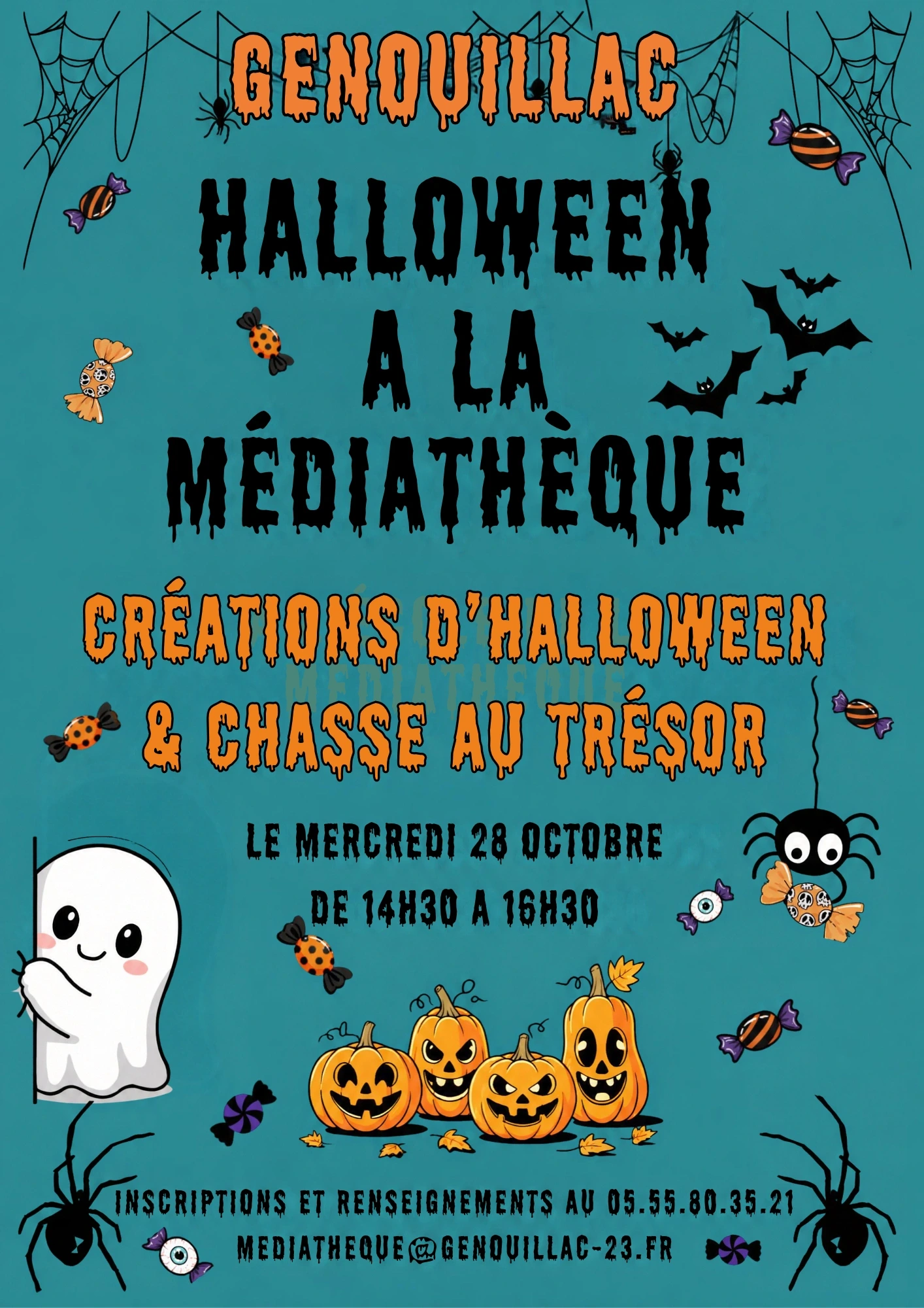 Créations d'hallowen et chasse au trésor - Hallowen à la médiathèque