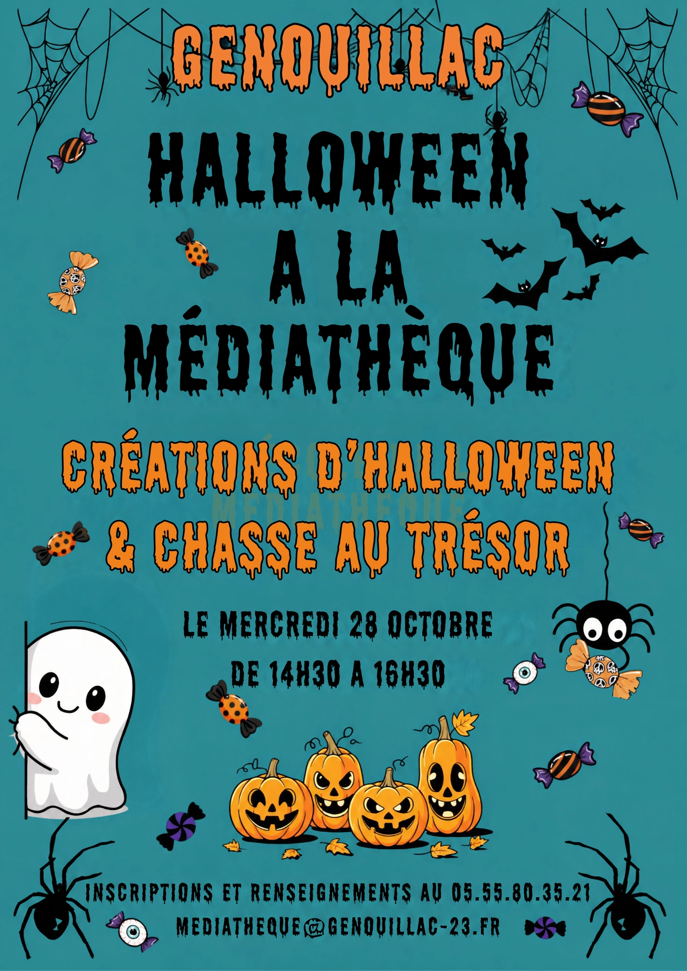 Créations d'hallowen et chasse au trésor - Hallowen à la médiathèque