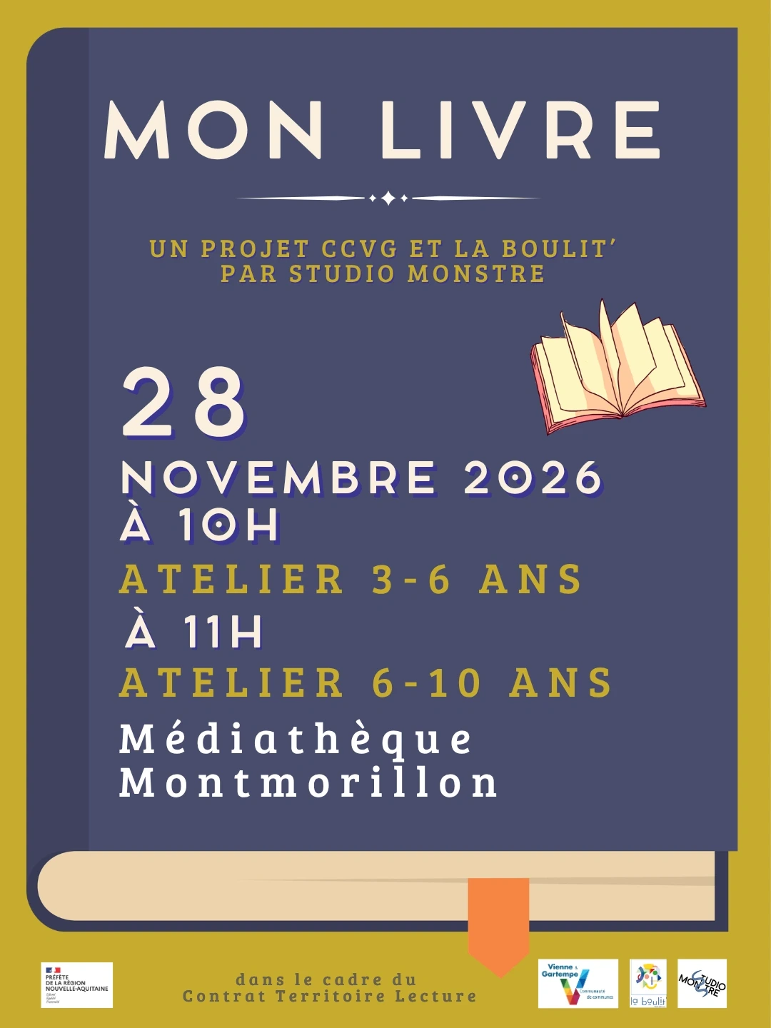 Mon livre : un parcours entre ateliers et spectacle pour les 3-10 ans