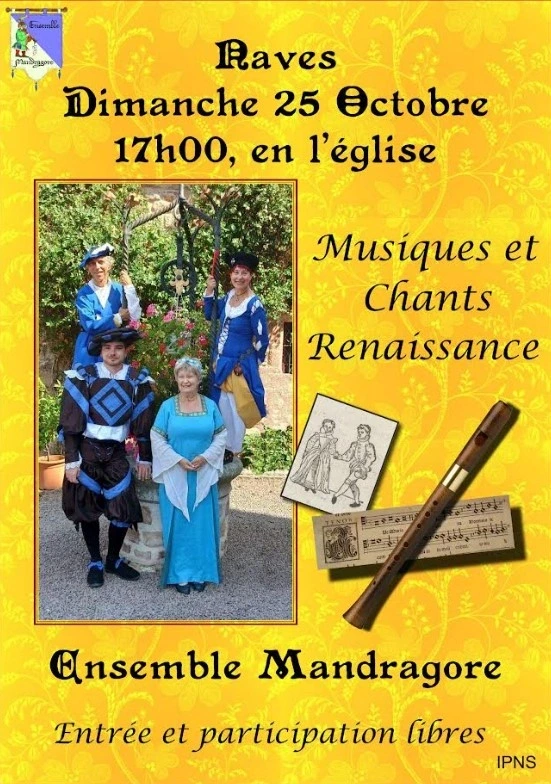 Concert musiques et chants de la Renaissance par Ensemble Mandragor