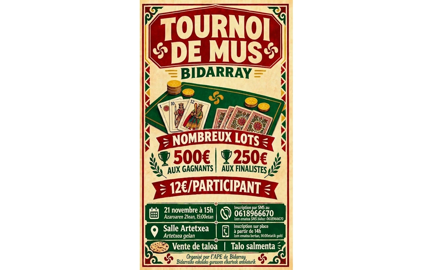 Tournoi de mus : jeu de cartes du Pays Basque