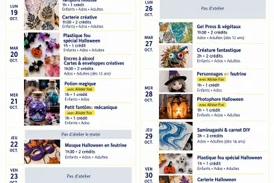 Ateliers créatifs des vacances de La Toussaint