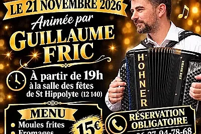 Soirée dansante "moules frites" animée par Guillaume Fric